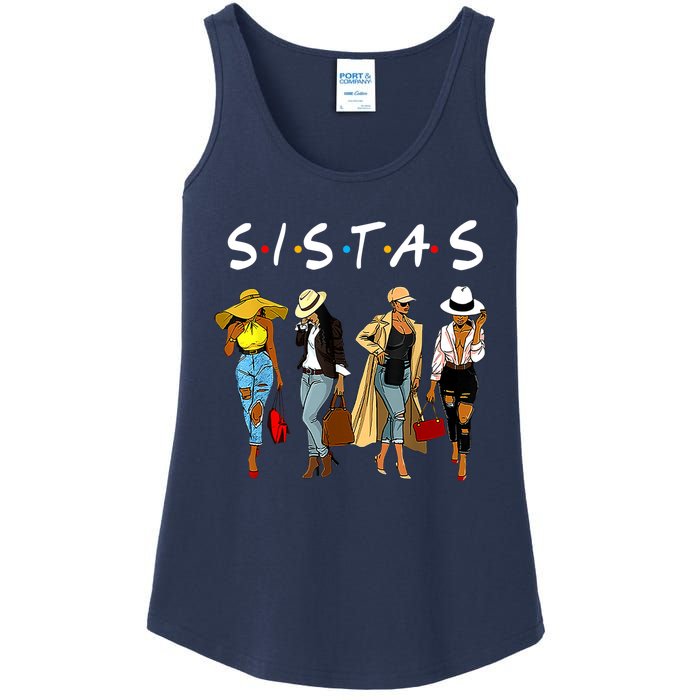 Proud Black Sistas Queen Melanin Afro African American Wo Ladies Essential Tank