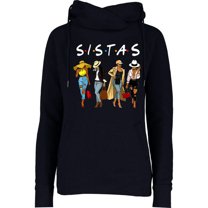 Proud Black Sistas Queen Melanin Afro African American Wo Womens Funnel Neck Pullover Hood