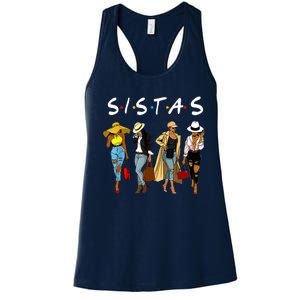 Proud Black Sistas Queen Melanin Afro African American Wo Women's Racerback Tank