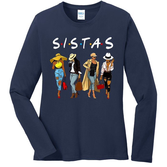 Proud Black Sistas Queen Melanin Afro African American Wo Ladies Long Sleeve Shirt