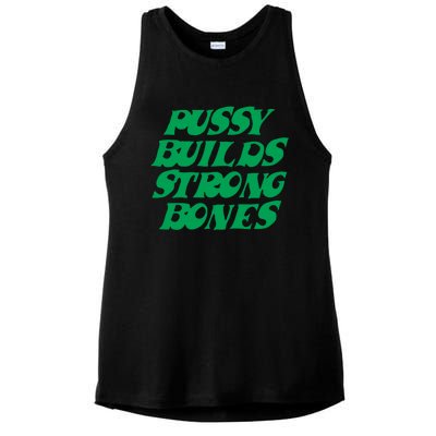 Pussy Builds Strong Bones 15 Ladies PosiCharge Tri-Blend Wicking Tank