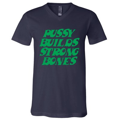 Pussy Builds Strong Bones 15 V-Neck T-Shirt