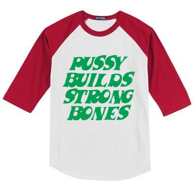 Pussy Builds Strong Bones 15 Kids Colorblock Raglan Jersey