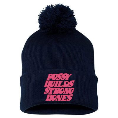 Pussy Builds Strong Bones Pom Pom 12in Knit Beanie