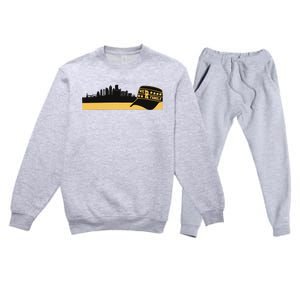 Pittsburgh Baseball Skyline We Are Family Premium Crewneck Sweatsuit Set