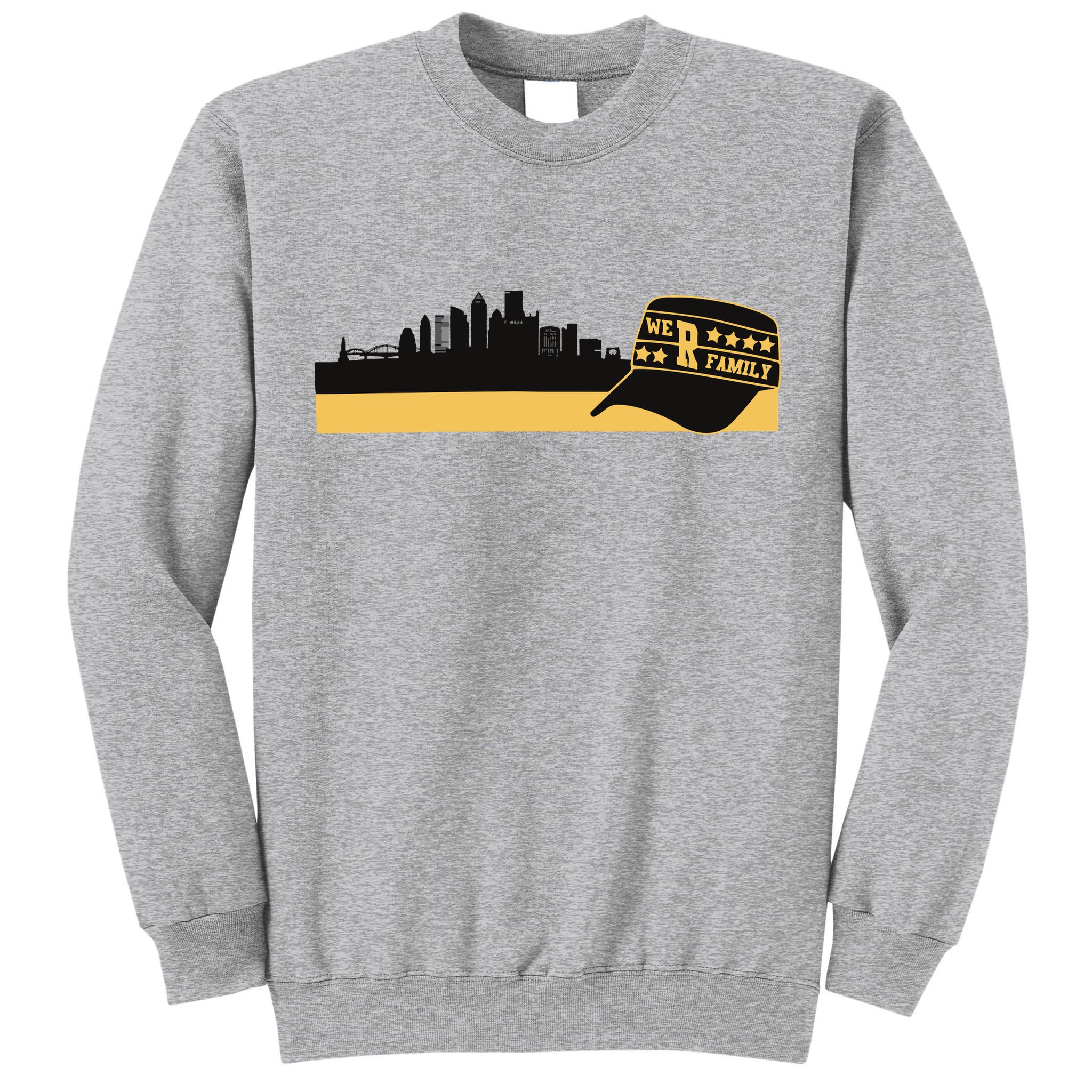 Pittsburgh Baseball Skyline We Are Family Tall Sweatshirt