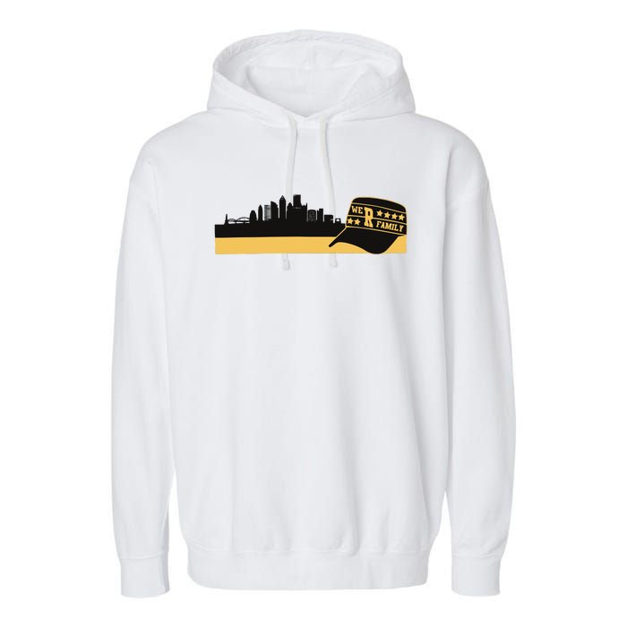 Pittsburgh Baseball Skyline We Are Family Garment-Dyed Fleece Hoodie