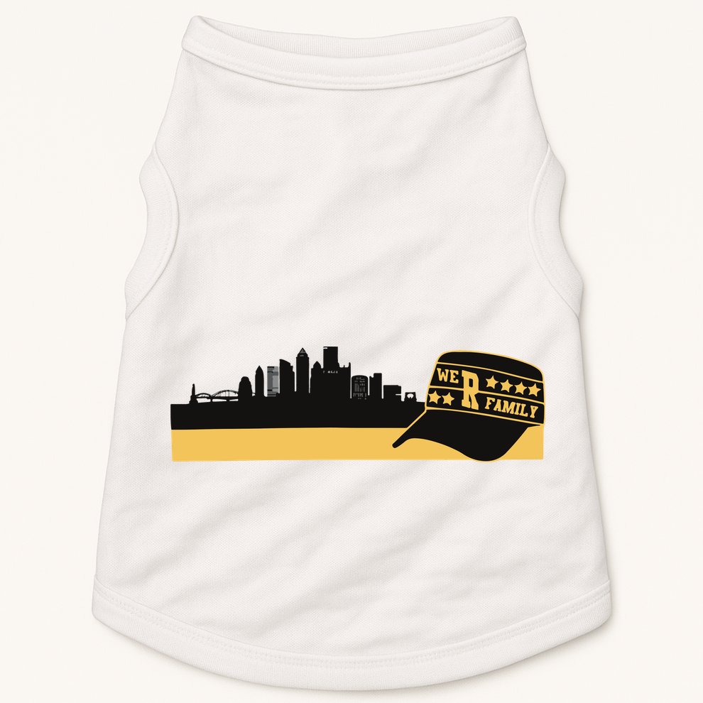 Pittsburgh Baseball Skyline We Are Family Doggie Tank