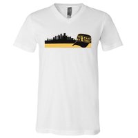 Pittsburgh Baseball Skyline We Are Family V-Neck T-Shirt