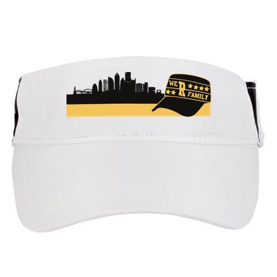 Pittsburgh Baseball Skyline We Are Family Adult Drive Performance Visor