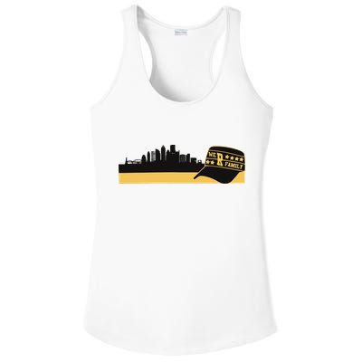 Pittsburgh Baseball Skyline We Are Family Ladies PosiCharge Competitor Racerback Tank