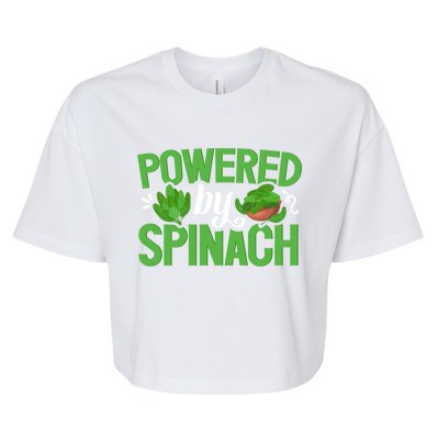 Powered By Spinach Funny Vegan Veggies Vegetable Farmer Funny Gift Bella+Canvas Jersey Crop Tee