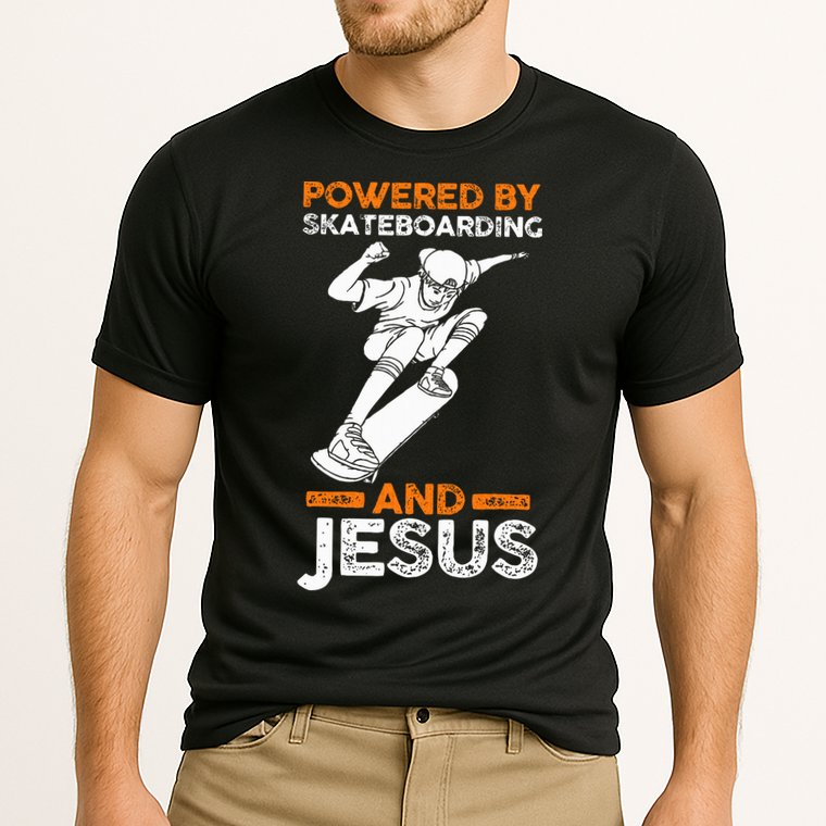 Powered by skateboarding and jesus Cooling Performance Crew T-Shirt
