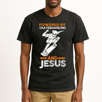 Powered by skateboarding and jesus Tall T-Shirt