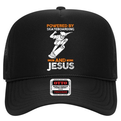 Powered by skateboarding and jesus Hat