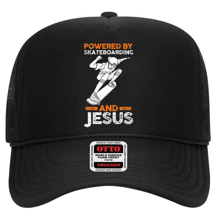 Powered by skateboarding and jesus Hat
