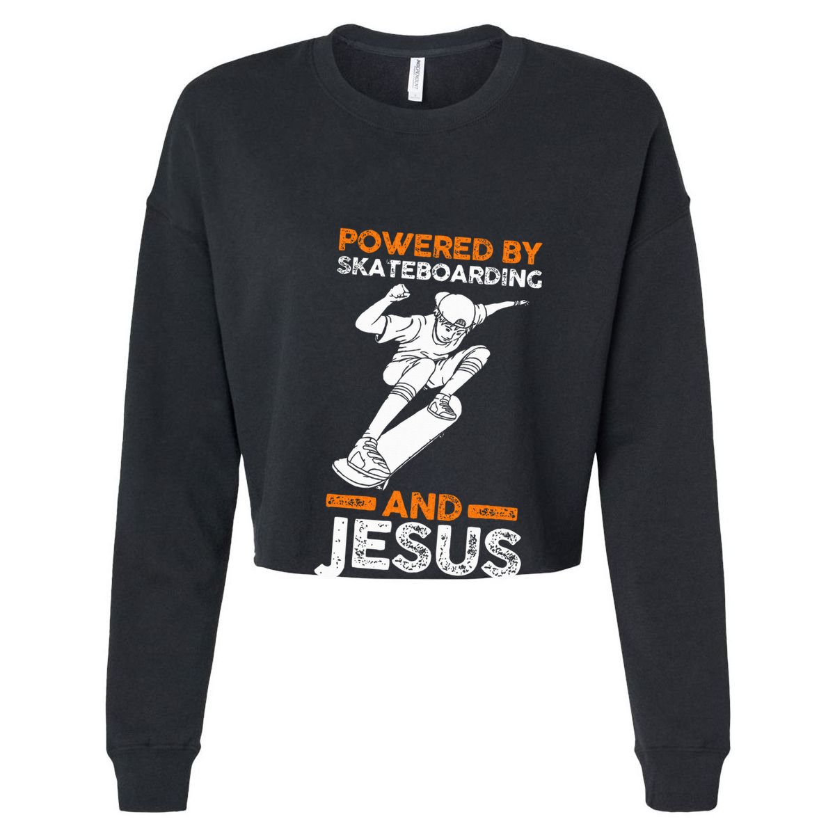 Powered by skateboarding and jesus Kids T-Shirt