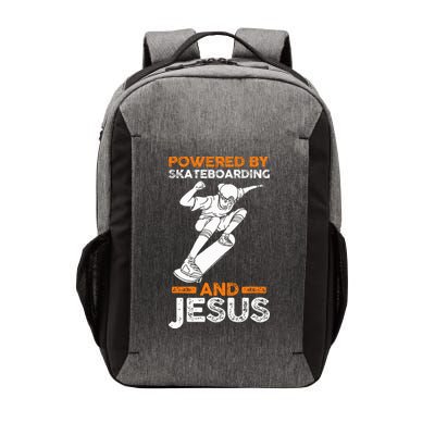 Powered by skateboarding and jesus Vector Backpack