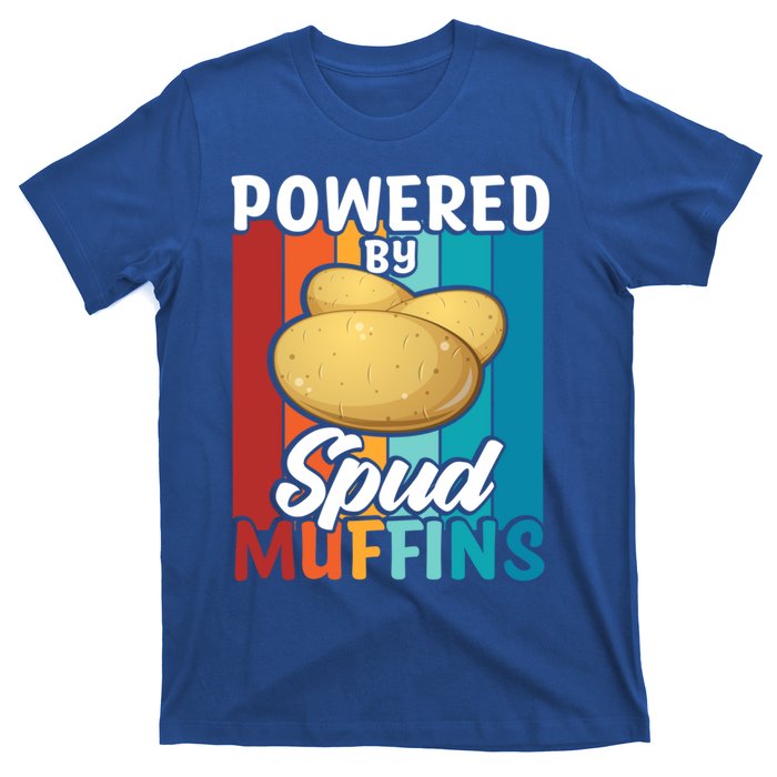 Powered By Spud Muffins Great Gift Vegan Veggie Gift T-Shirt