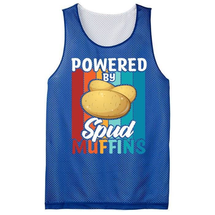 Powered By Spud Muffins Great Gift Vegan Veggie Gift Mesh Reversible Basketball Jersey Tank