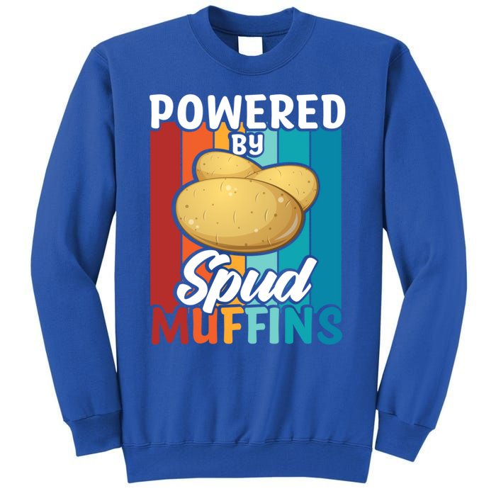 Powered By Spud Muffins Great Gift Vegan Veggie Gift Tall Sweatshirt