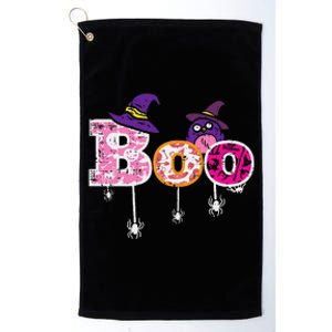 Pink Boo Spider WItch Hat Cute Scary Halloween Funny Platinum Collection Golf Towel