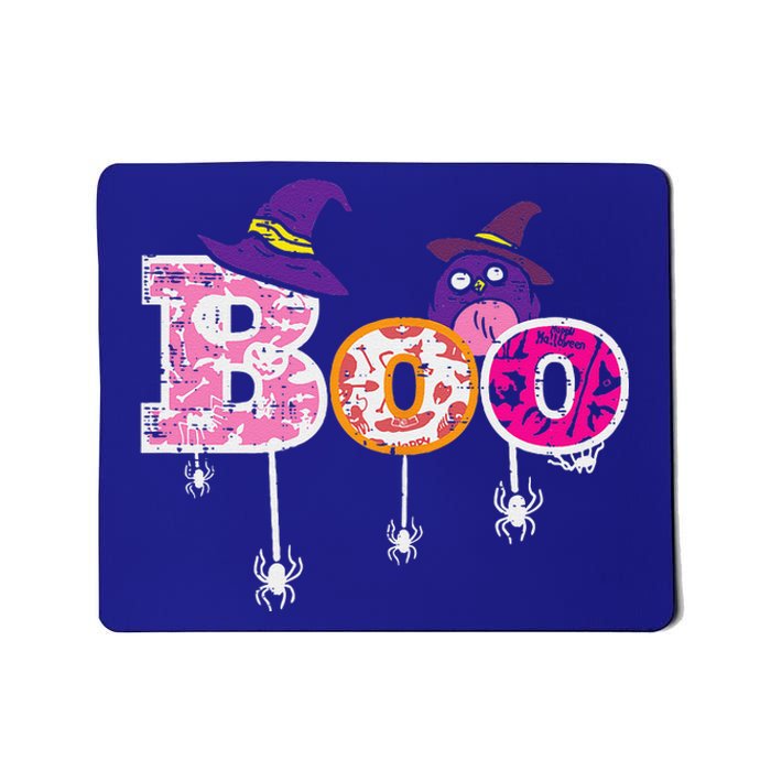 Pink Boo Spider WItch Hat Cute Scary Halloween Funny Mousepad