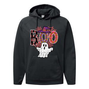 Pink Boo Spider Web Ghost Halloween Costume Performance Fleece Hoodie