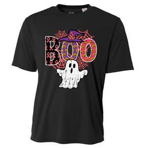 Pink Boo Spider Web Ghost Halloween Costume Cooling Performance Crew T-Shirt