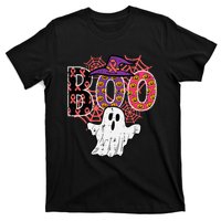 Pink Boo Spider Web Ghost Halloween Costume T-Shirt