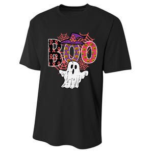 Pink Boo Spider Web Ghost Halloween Costume Performance Sprint T-Shirt