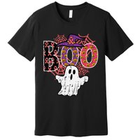 Pink Boo Spider Web Ghost Halloween Costume Premium T-Shirt