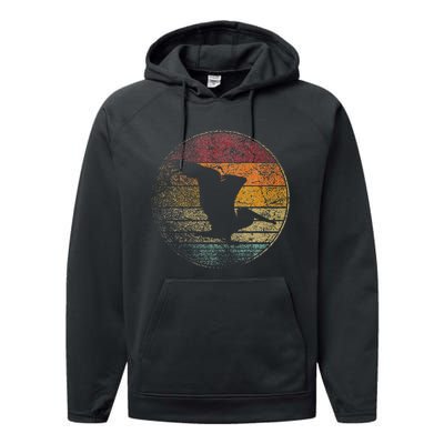 Pelican Bird Sun Retro Vintage 80s Gift Beach Tropical Performance Fleece Hoodie