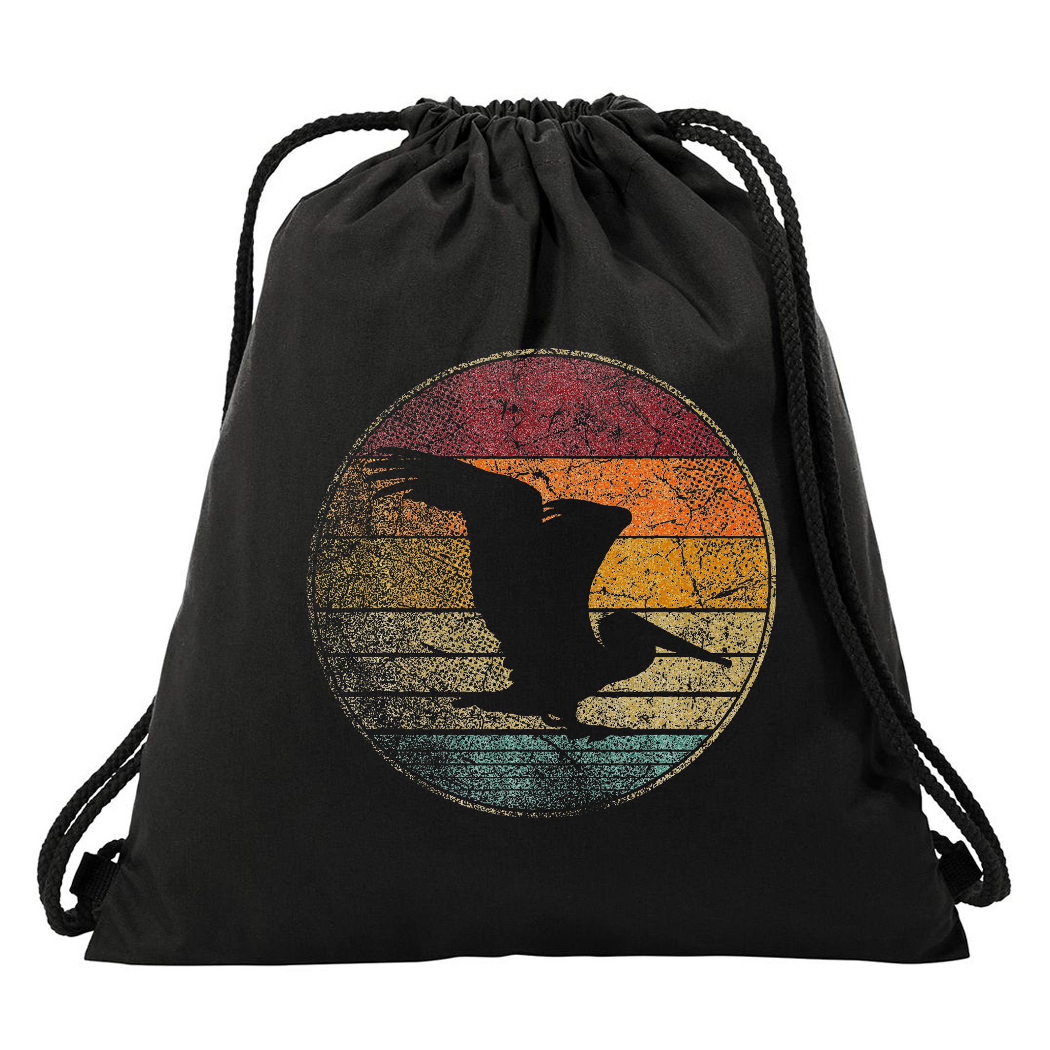 Pelican Bird Sun Retro Vintage 80s Gift Beach Tropical Drawstring Bag