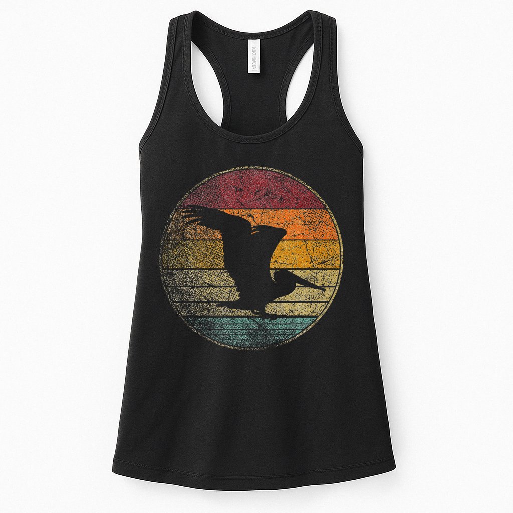 Pelican Bird Sun Retro Vintage 80s Gift Beach Tropical Womens Tank Top