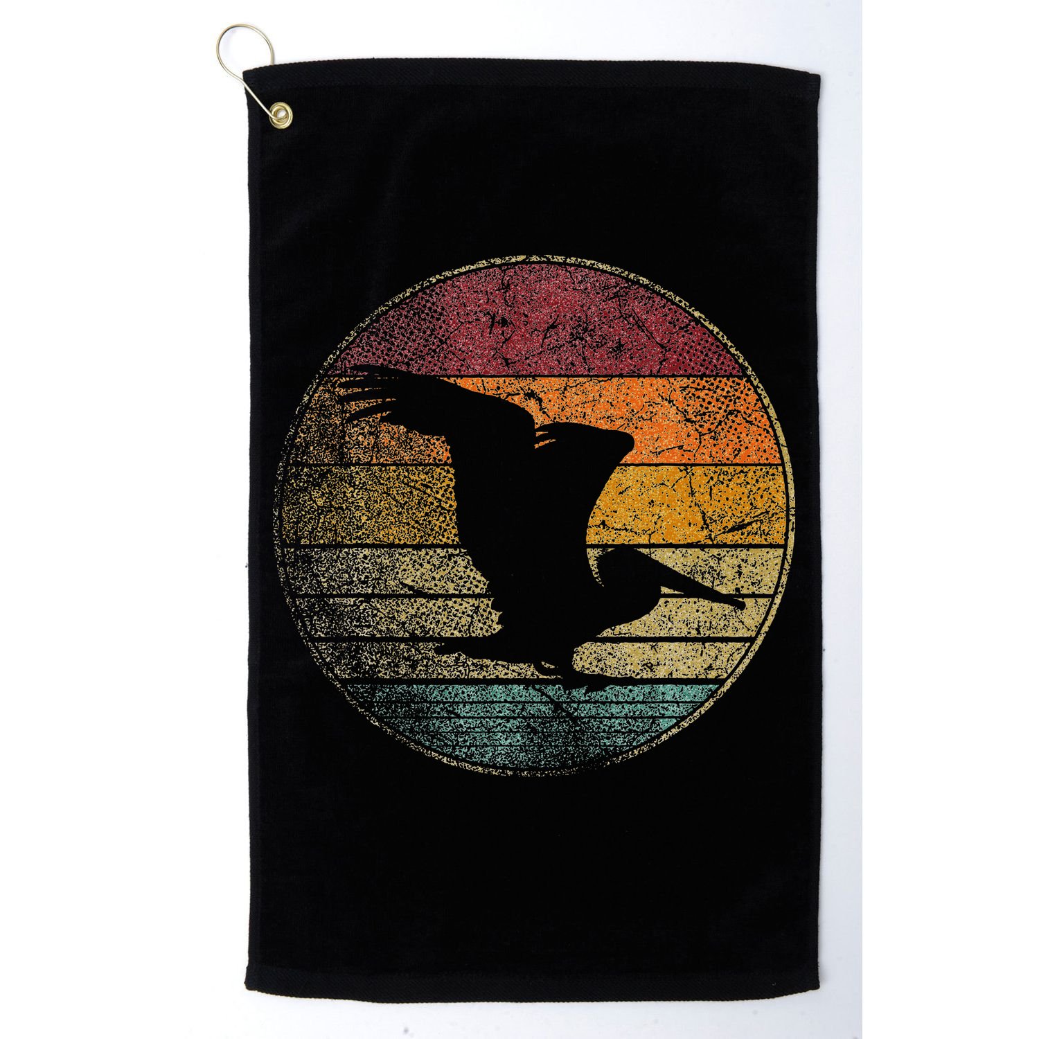 Pelican Bird Sun Retro Vintage 80s Gift Beach Tropical Golf Towel