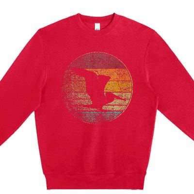 Pelican Bird Sun Retro Vintage 80s Gift Beach Tropical Premium Crewneck Sweatshirt