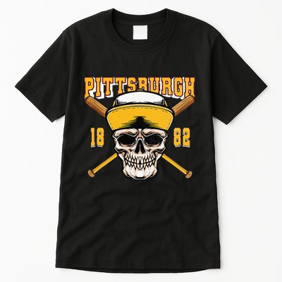 Pittsburgh Baseball Skyline Pennsylvania Player Coach Fan Tall T-Shirt