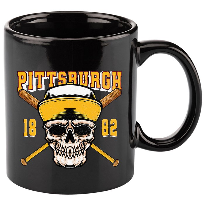 Pittsburgh Baseball Skyline Pennsylvania Player Coach Fan 11oz C Handle Ceramic Mug
