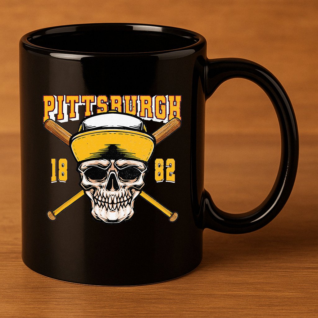 Pittsburgh Baseball Skyline Pennsylvania Player Coach Fan 11oz C Handle Ceramic Mug
