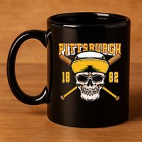 Pittsburgh Baseball Skyline Pennsylvania Player Coach Fan 11oz C Handle Ceramic Mug