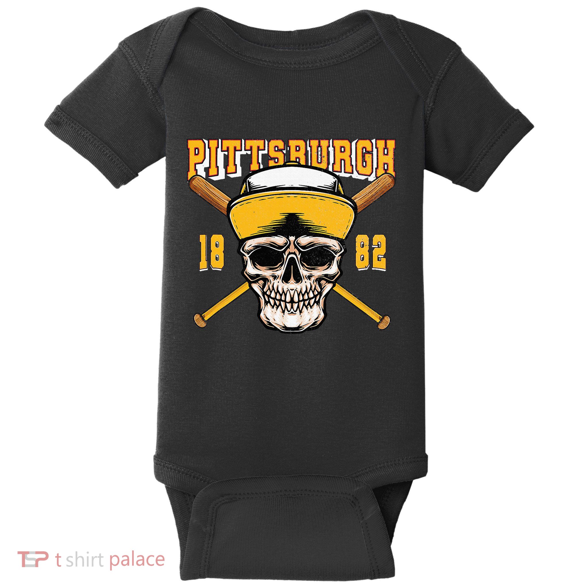 Pittsburgh Baseball Skyline Pennsylvania Player Coach Fan Baby Bodysuit