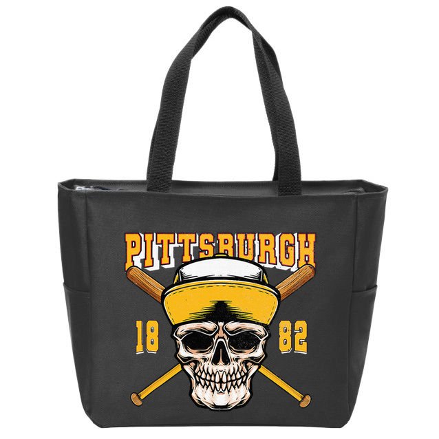 Pittsburgh Baseball Skyline Pennsylvania Player Coach Fan Zip Tote Bag