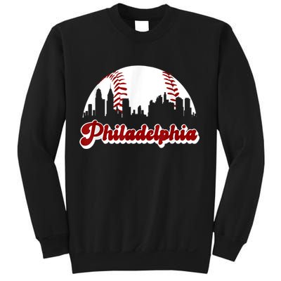 Philadelphia Baseball Skyline Philly City Retro Vintage Tee Sweatshirt