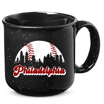 Philadelphia Baseball Skyline Philly City Retro Vintage Tee 15oz Campfire Ceramic Mug