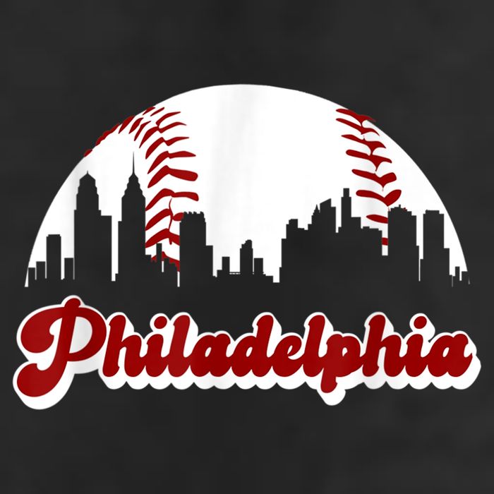 Philadelphia Baseball Skyline Philly City Retro Vintage Tee Beanie