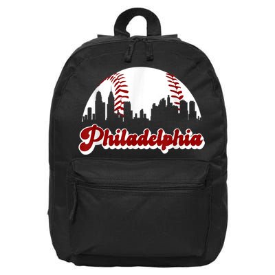 Philadelphia Baseball Skyline Philly City Retro Vintage Tee 16 in Basic Backpack