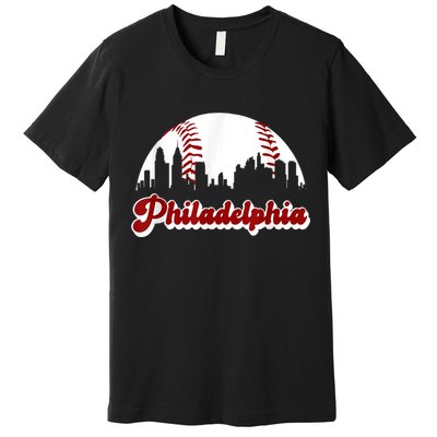 Philadelphia Baseball Skyline Philly City Retro Vintage Tee Premium T-Shirt