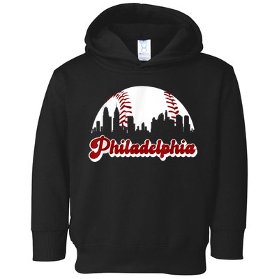 Philadelphia Baseball Skyline Philly City Retro Vintage Tee Toddler Hoodie