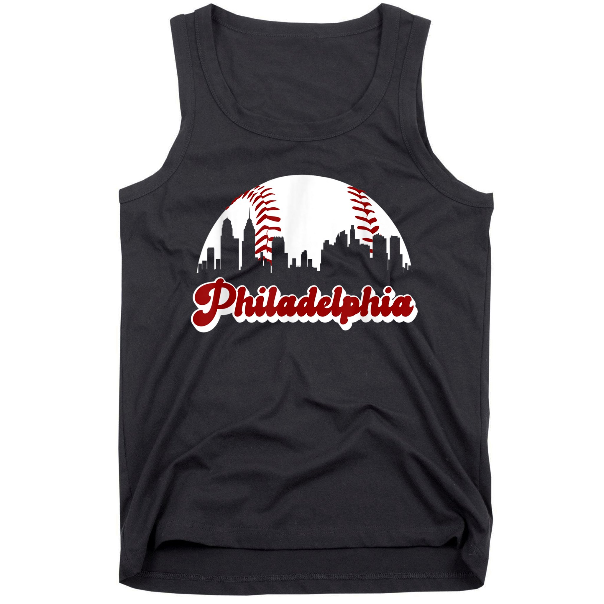 Philadelphia Baseball Skyline Philly City Retro Vintage Tee Tank Top